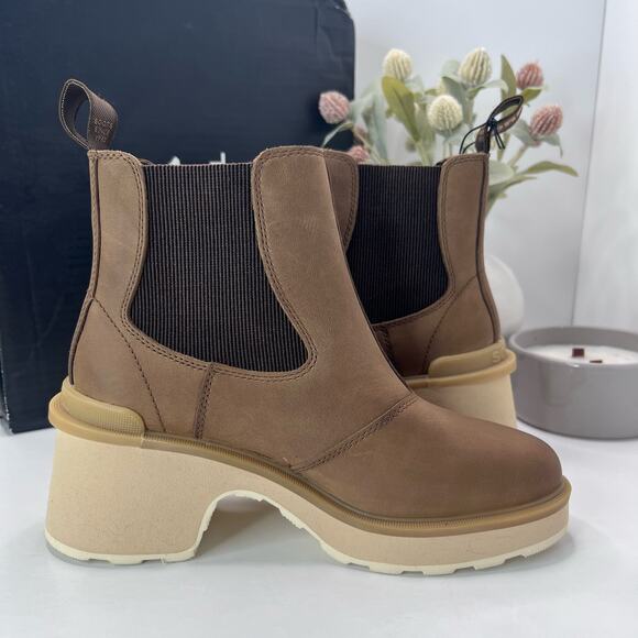 New Sorel Hi-Line Chelsea Heel Boots Umber, Ceramic NL4874-261 Women 7 NWB - Picture 8 of 11
